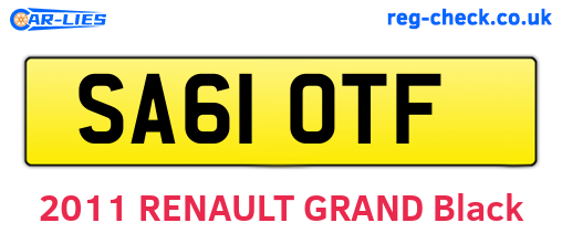 SA61OTF are the vehicle registration plates.
