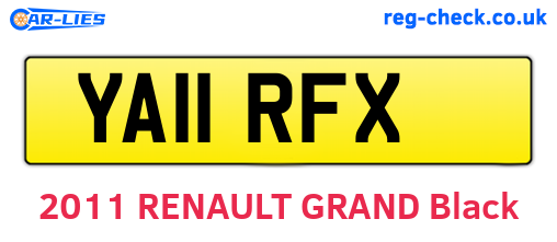 YA11RFX are the vehicle registration plates.