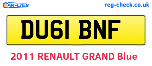 DU61BNF are the vehicle registration plates.