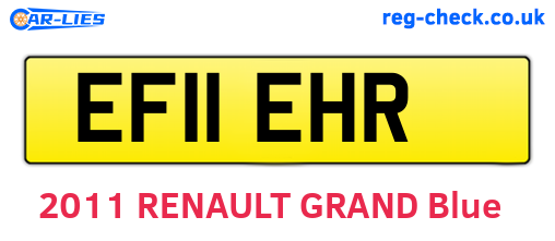 EF11EHR are the vehicle registration plates.