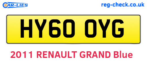 HY60OYG are the vehicle registration plates.