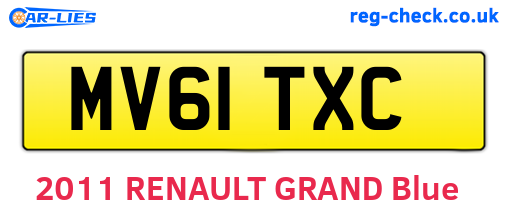 MV61TXC are the vehicle registration plates.