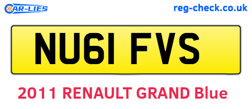 NU61FVS are the vehicle registration plates.
