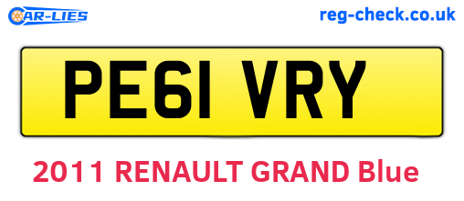PE61VRY are the vehicle registration plates.