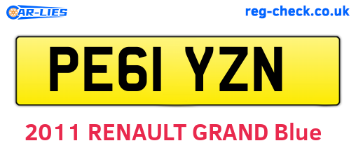 PE61YZN are the vehicle registration plates.