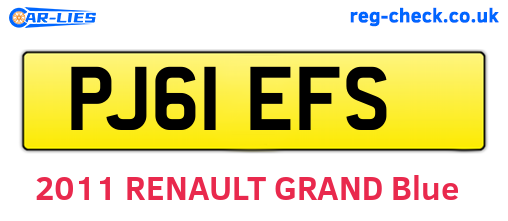 PJ61EFS are the vehicle registration plates.