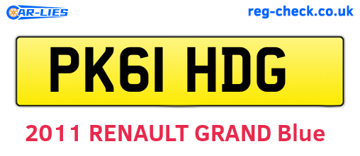 PK61HDG are the vehicle registration plates.