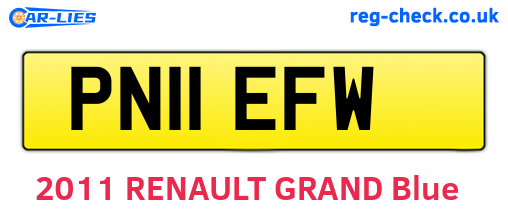 PN11EFW are the vehicle registration plates.