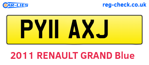 PY11AXJ are the vehicle registration plates.