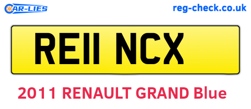 RE11NCX are the vehicle registration plates.