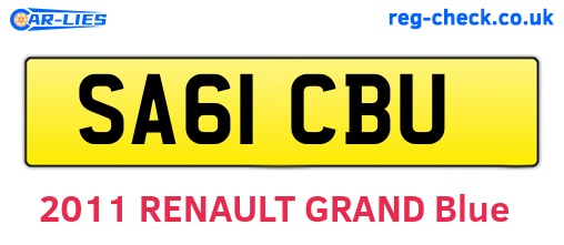 SA61CBU are the vehicle registration plates.
