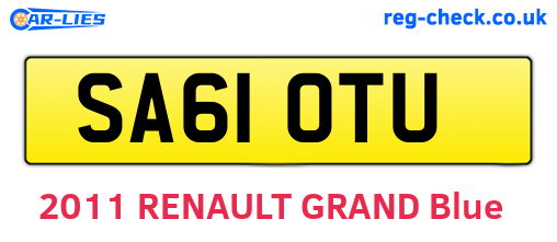 SA61OTU are the vehicle registration plates.