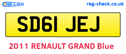 SD61JEJ are the vehicle registration plates.