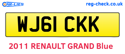 WJ61CKK are the vehicle registration plates.