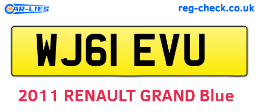 WJ61EVU are the vehicle registration plates.