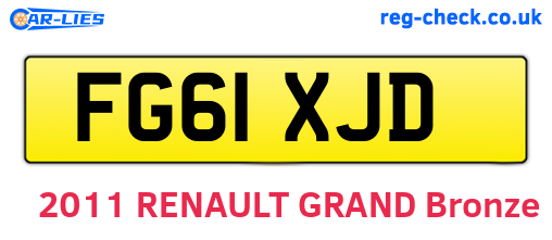 FG61XJD are the vehicle registration plates.