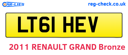 LT61HEV are the vehicle registration plates.