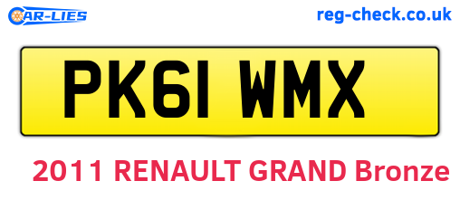 PK61WMX are the vehicle registration plates.