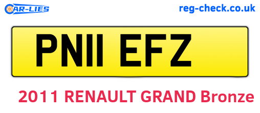PN11EFZ are the vehicle registration plates.