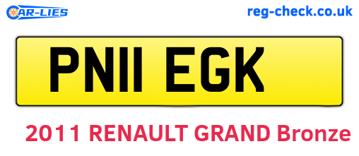 PN11EGK are the vehicle registration plates.
