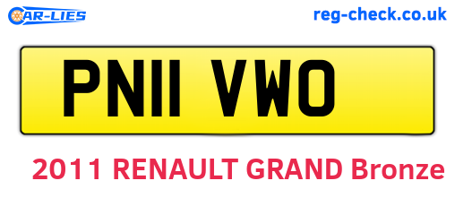 PN11VWO are the vehicle registration plates.