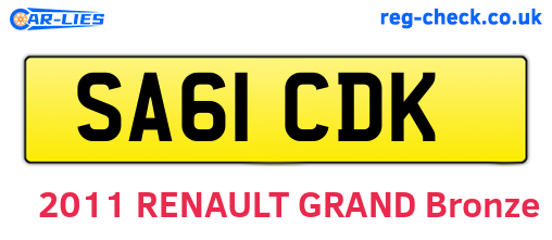 SA61CDK are the vehicle registration plates.