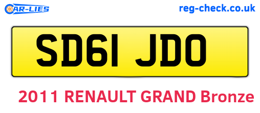 SD61JDO are the vehicle registration plates.
