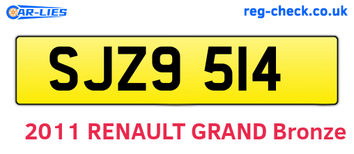 SJZ9514 are the vehicle registration plates.