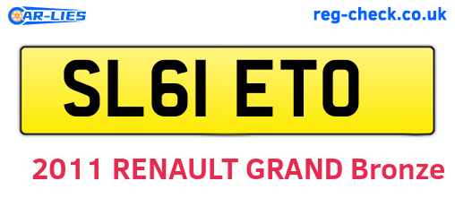 SL61ETO are the vehicle registration plates.