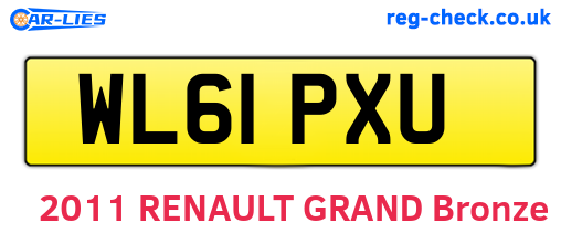 WL61PXU are the vehicle registration plates.