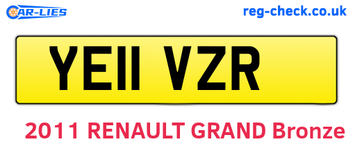 YE11VZR are the vehicle registration plates.