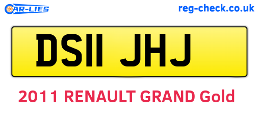 DS11JHJ are the vehicle registration plates.