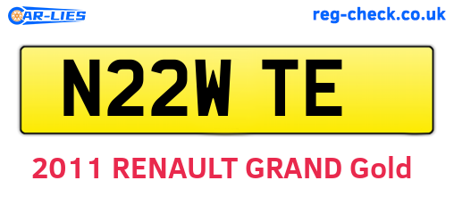 N22WTE are the vehicle registration plates.
