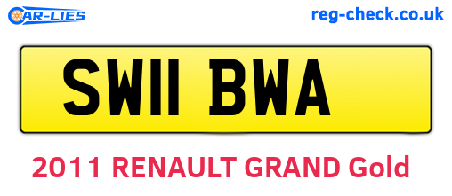SW11BWA are the vehicle registration plates.