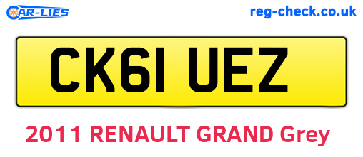 CK61UEZ are the vehicle registration plates.