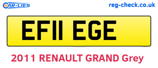 EF11EGE are the vehicle registration plates.