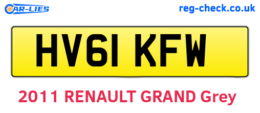 HV61KFW are the vehicle registration plates.