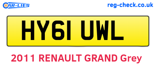 HY61UWL are the vehicle registration plates.
