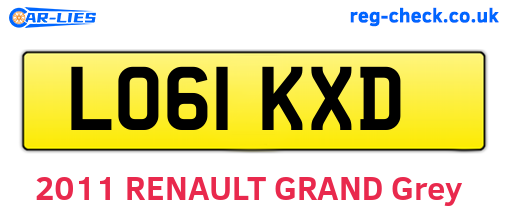 LO61KXD are the vehicle registration plates.