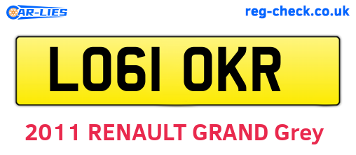 LO61OKR are the vehicle registration plates.