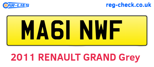 MA61NWF are the vehicle registration plates.