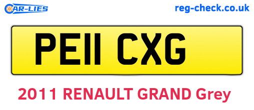 PE11CXG are the vehicle registration plates.