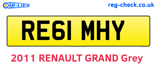 RE61MHY are the vehicle registration plates.