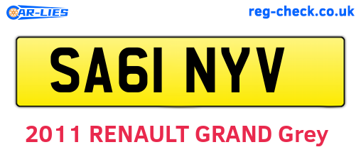 SA61NYV are the vehicle registration plates.