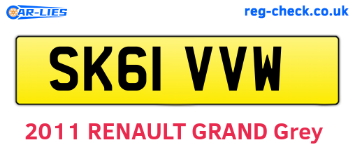 SK61VVW are the vehicle registration plates.