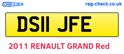 DS11JFE are the vehicle registration plates.