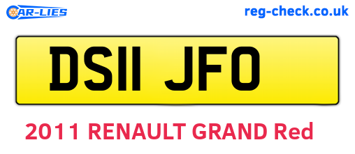 DS11JFO are the vehicle registration plates.
