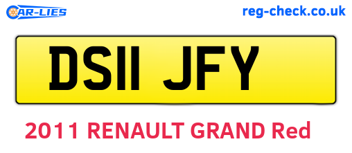 DS11JFY are the vehicle registration plates.