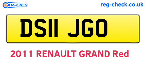 DS11JGO are the vehicle registration plates.