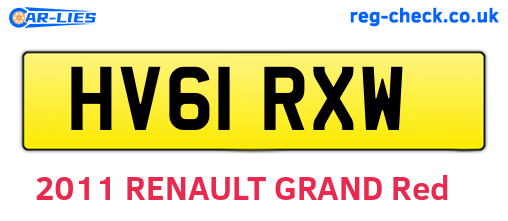 HV61RXW are the vehicle registration plates.